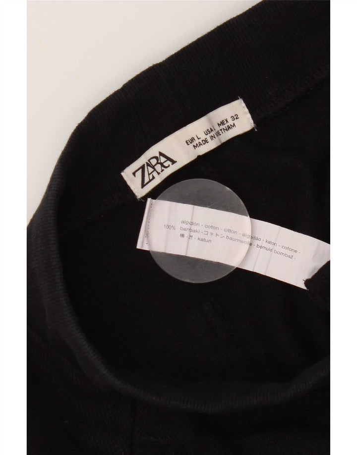 Zara Hombre Shorts Deportivos Grande Azul Marino Algodón