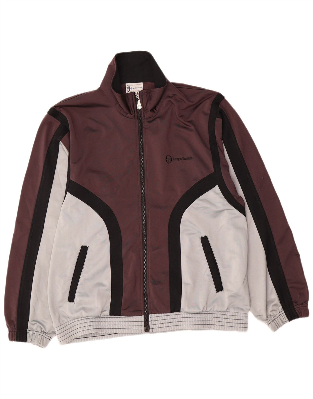 Sergio Tacchini Chaqueta de chándal para hombre IT 46 Small Brown Colourblock