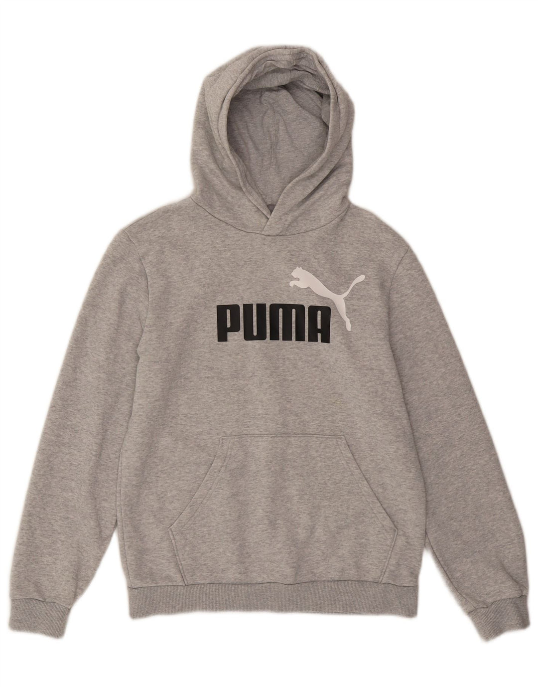 PUMA Sudadera con capucha gráfica para niños 13-14 años Algodón gris