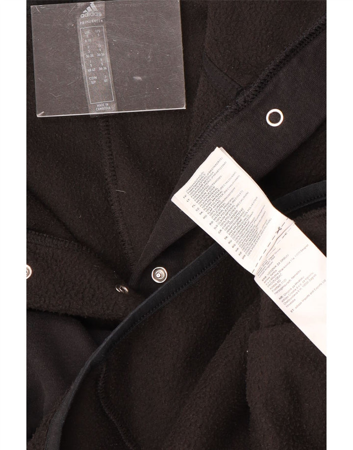 ADIDAS Jersey de forro polar con capucha de gran tamaño para mujer Reino Unido 8/10 Pequeño Poliéster negro