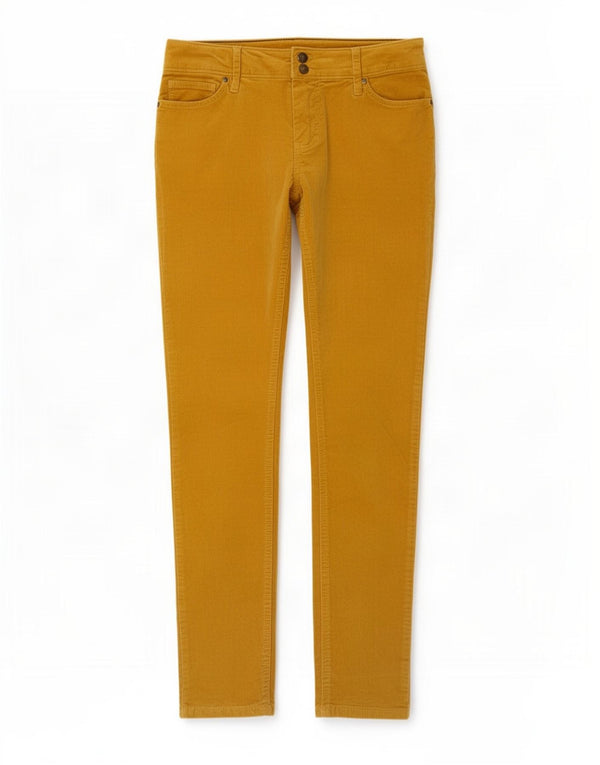 Tommy Hilfiger Pantalones casuales delgados de terciopelo para mujer US 4 Small W30 L30 Amarillo