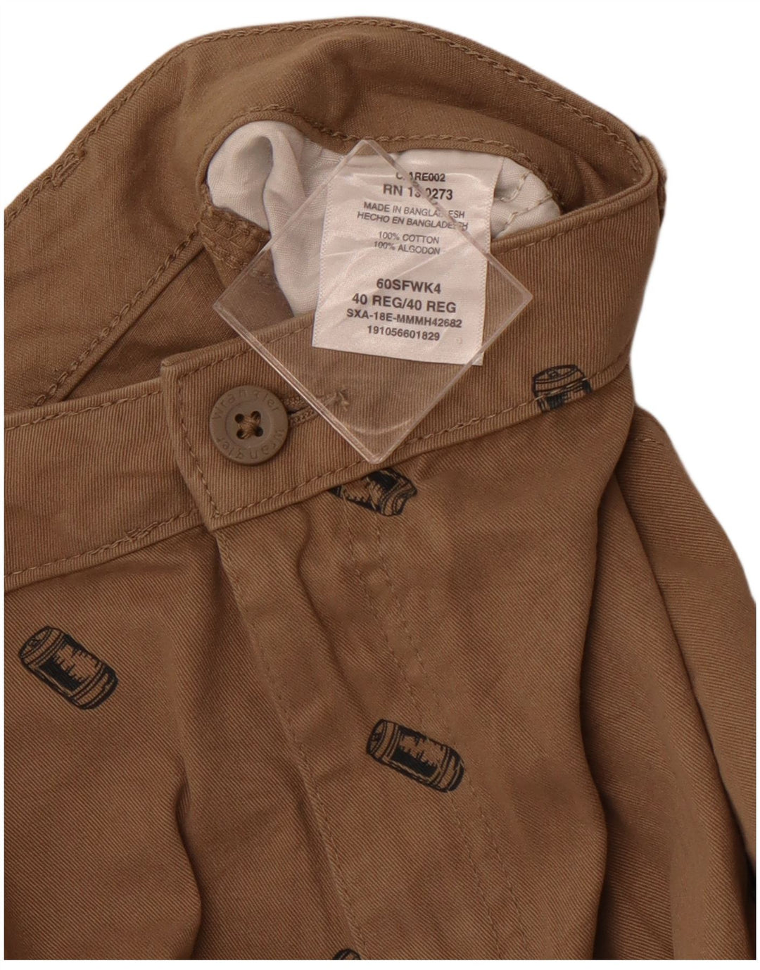 WRANGLER Pantalones cortos cargo gráficos para hombre W40 XL Algodón marrón