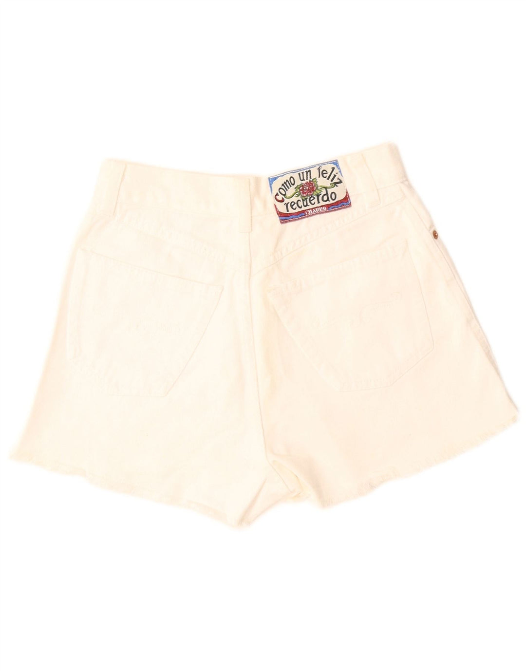 Charro Shorts De Mezclilla De Pierna Ancha Para Mujer W29 Algodón Blanco Medio