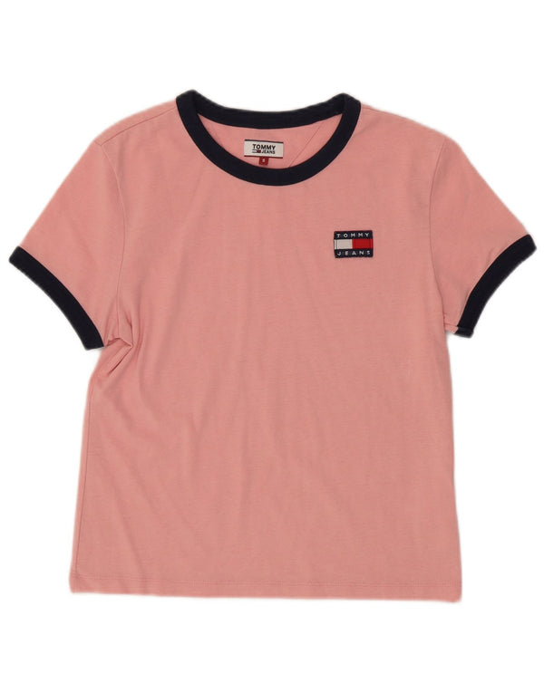 Tommy Hilfiger Camiseta para mujer Top UK 10 Small Pink Cotton