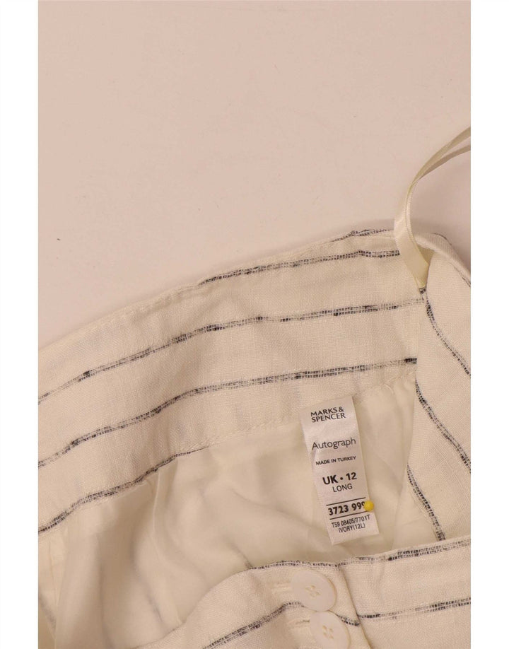 Marks & Spencer Pantalones Casuales para Mujer UK 12 Medium W32 L33 Off White