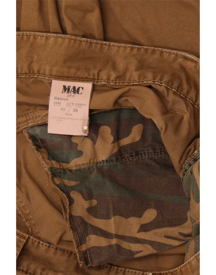 Pantalón cargo recto Mac para hombre W40 L38 Algodón marrón