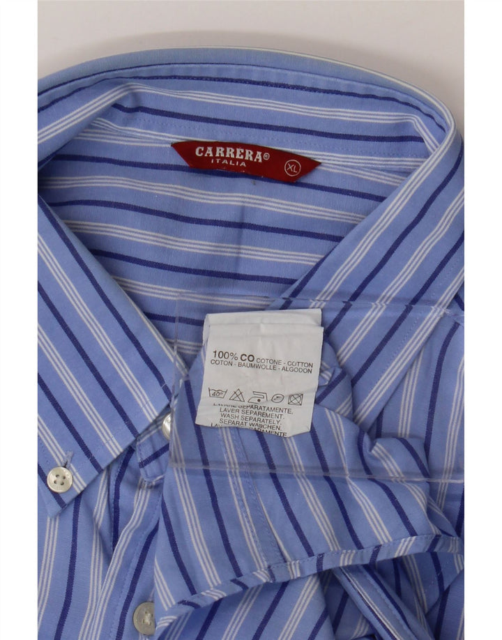 CARRERA Camisa Hombre XL Algodón Rayas Azules