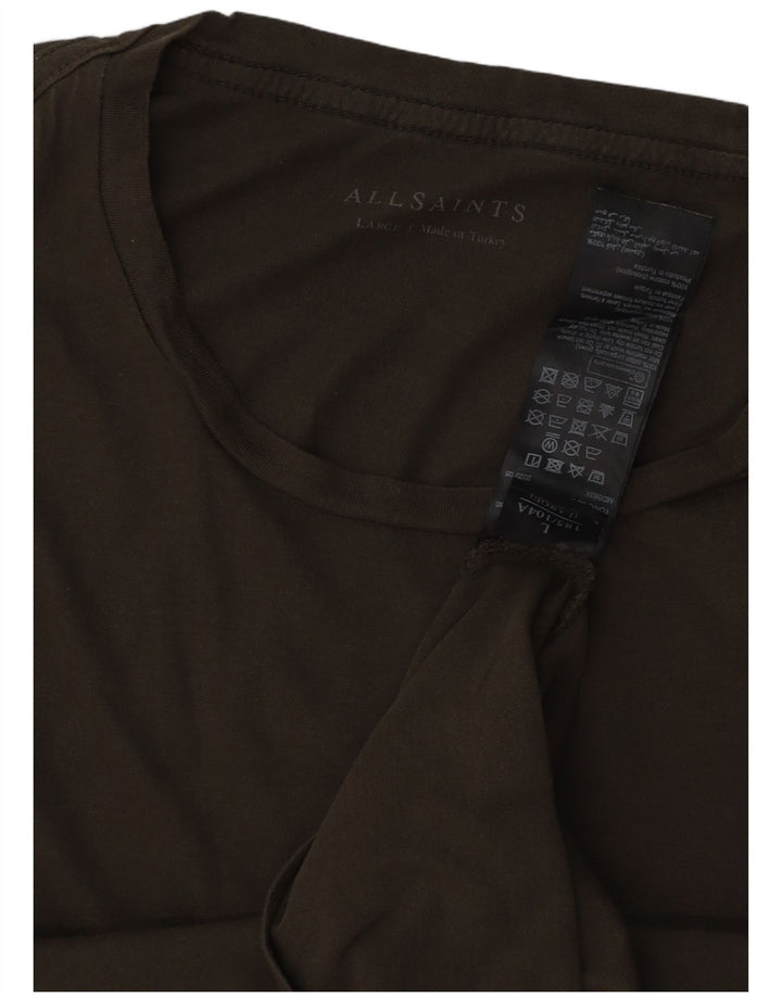 ALL SAINTS Camiseta para hombre Top Large Khaki Cotton