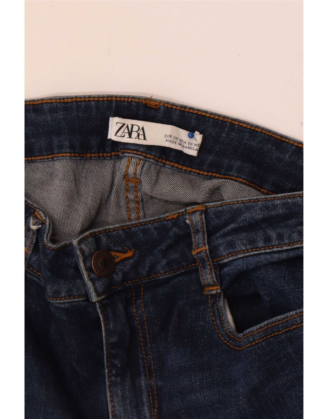 Zara Jeans Acampanados Cortos para Mujer EU 38 Small W28 L26 Azul