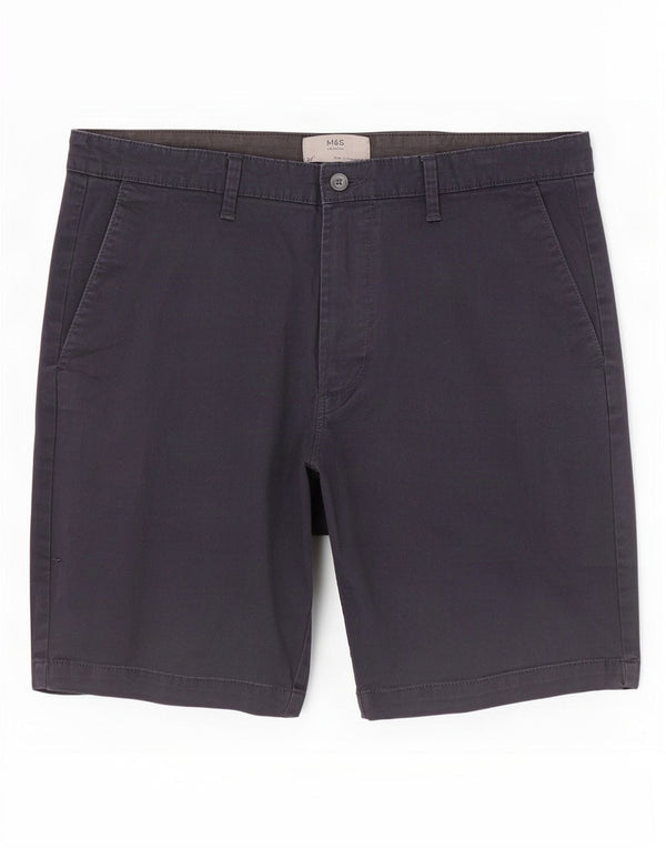 Marks & Spencer Pantalones cortos chinos para hombre W34 Grande Algodón azul marino