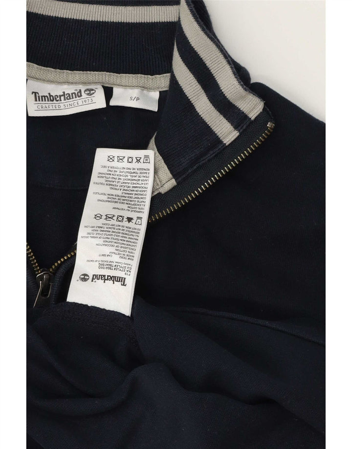 Timberland Hombre Zip Neck Sudadera Jumper Small Azul Marino Algodón
