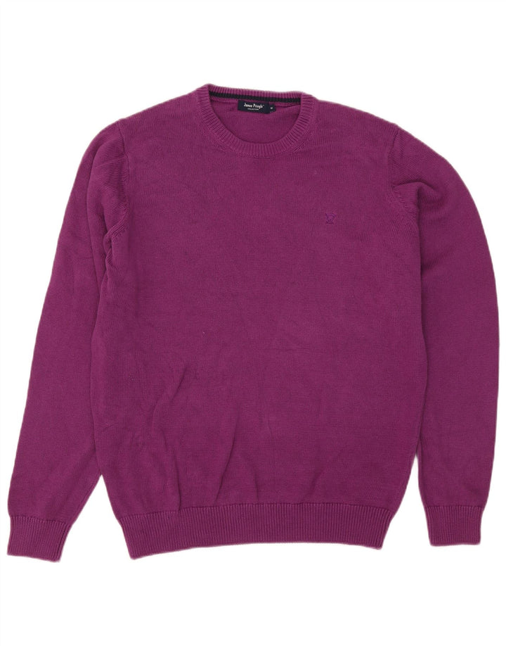 JAMES PRINGLE Jersey de cuello redondo para hombre de algodón morado medio