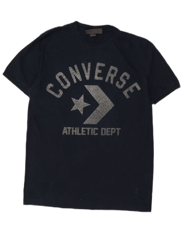 Converse - Camiseta gráfica para hombre, talla pequeña, algodón azul marino