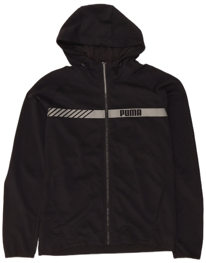 PUMA Sudadera con capucha y cremallera para hombre, talla mediana, negra