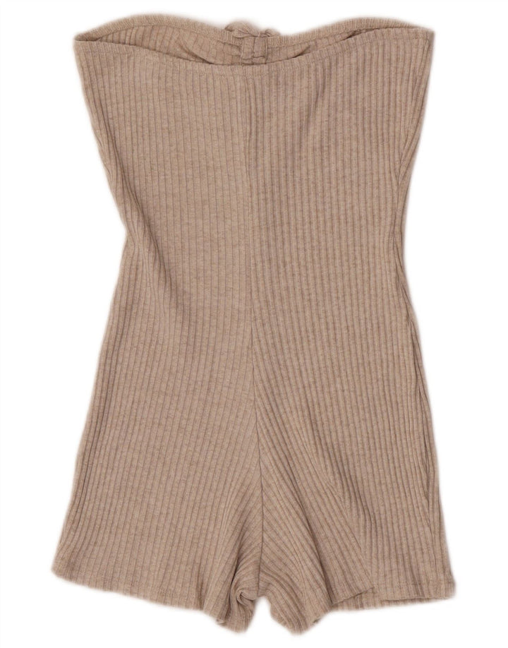 Zara Mujer Mono Corto Sin Tirantes UK 44 Large Beige