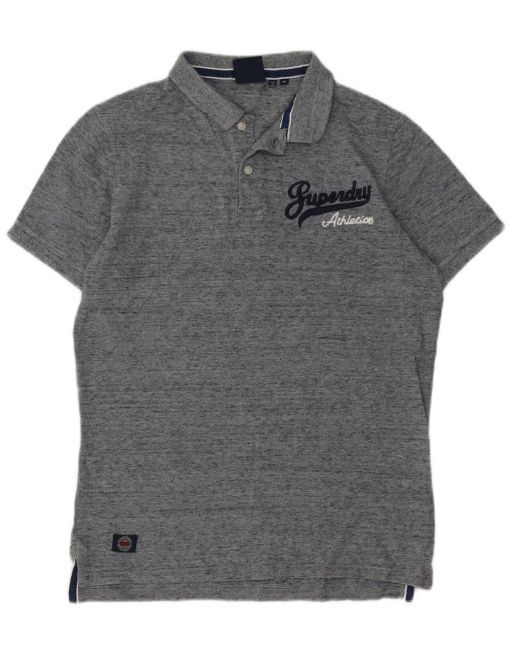 Superdry Polo gráfico de algodón moteado en gris medio para hombre