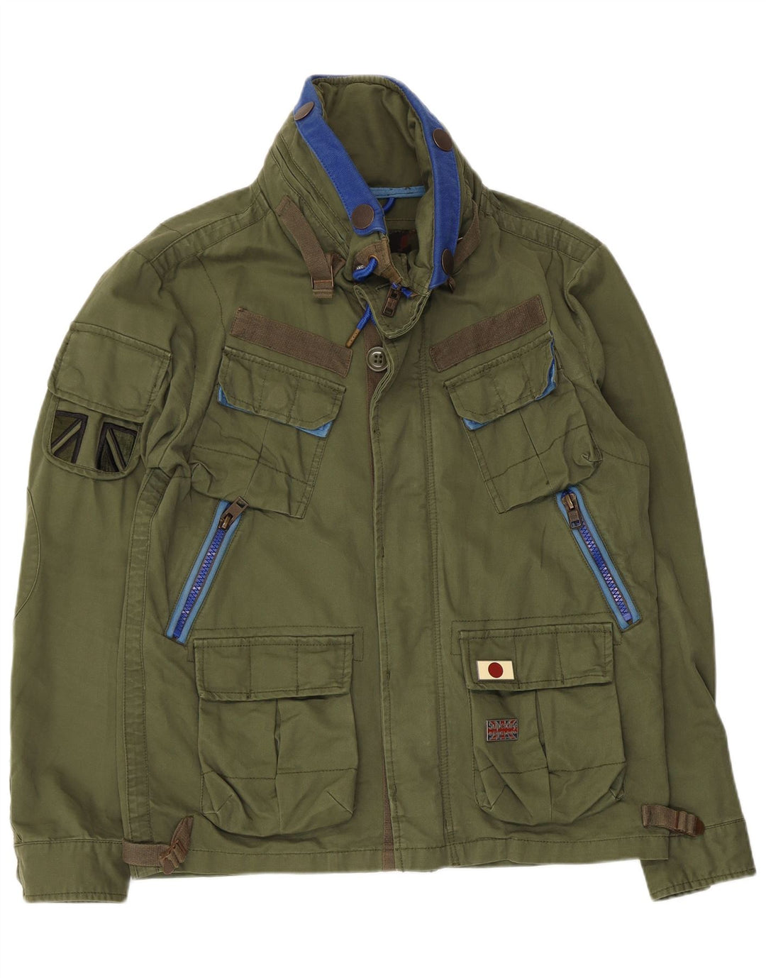 Superdry Chaqueta utilitaria para hombre ES 38 Algodón verde medio