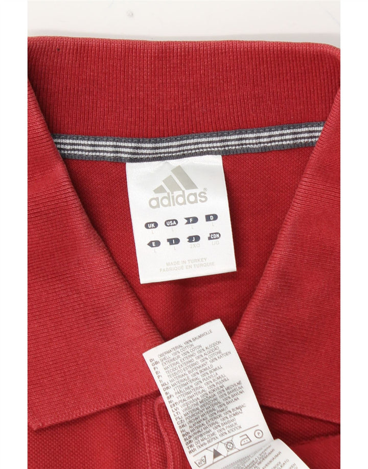 Polo ADIDAS para hombre de algodón rojo grande