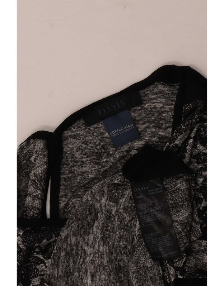 Blusa Oasis para mujer Top UK 10 Small Poliéster floral negro