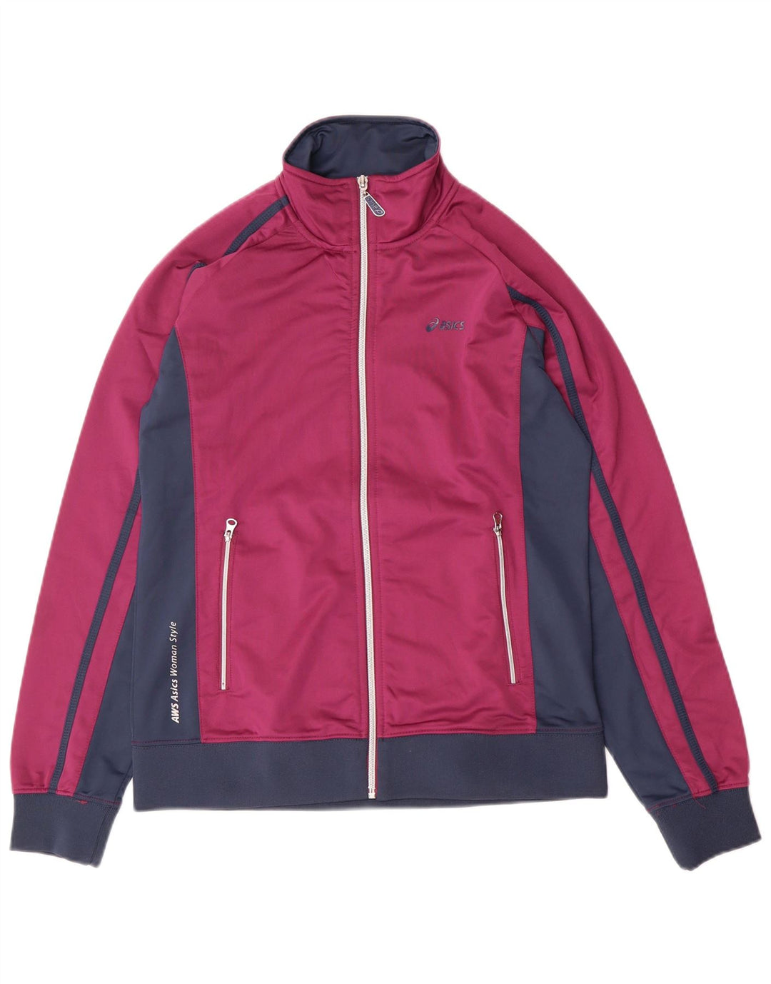 ASICS Chaqueta de chándal para mujer UK 40 Grande Púrpura Colorblock Poliéster