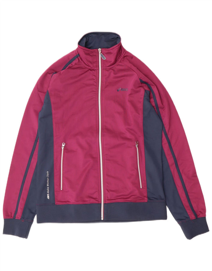 ASICS Chaqueta de chándal para mujer UK 40 Grande Púrpura Colorblock Poliéster