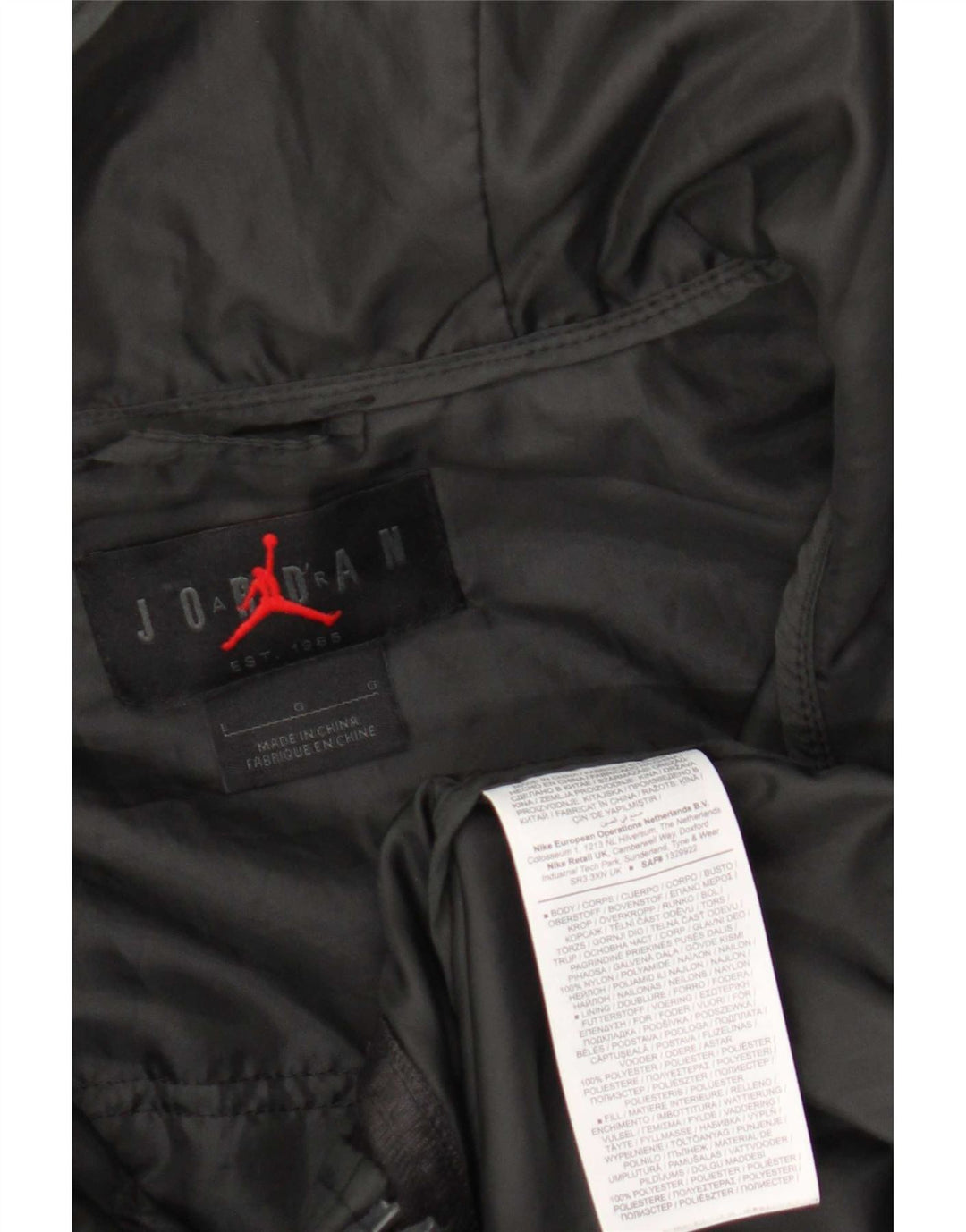Jordan - Chaqueta de chándal con capucha para hombre, nailon gris grande
