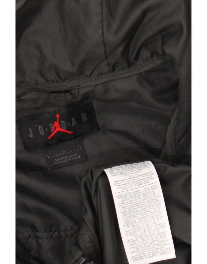 Jordan - Chaqueta de chándal con capucha para hombre, nailon gris grande
