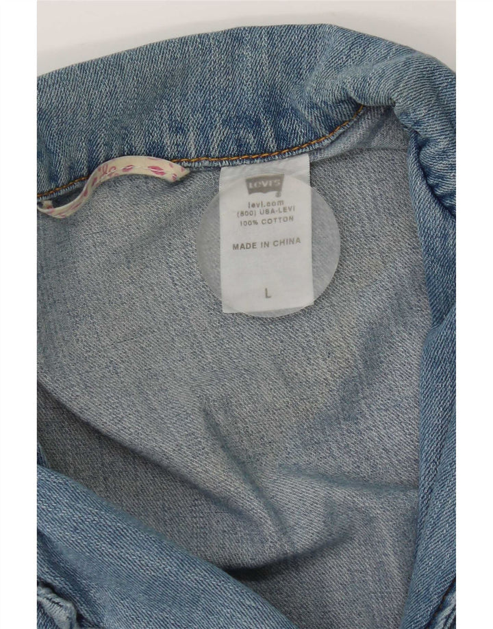 Levi's Chaqueta Blazer Vaquera De 3 Botones para Mujer UK 46 Grande Algodón Azul