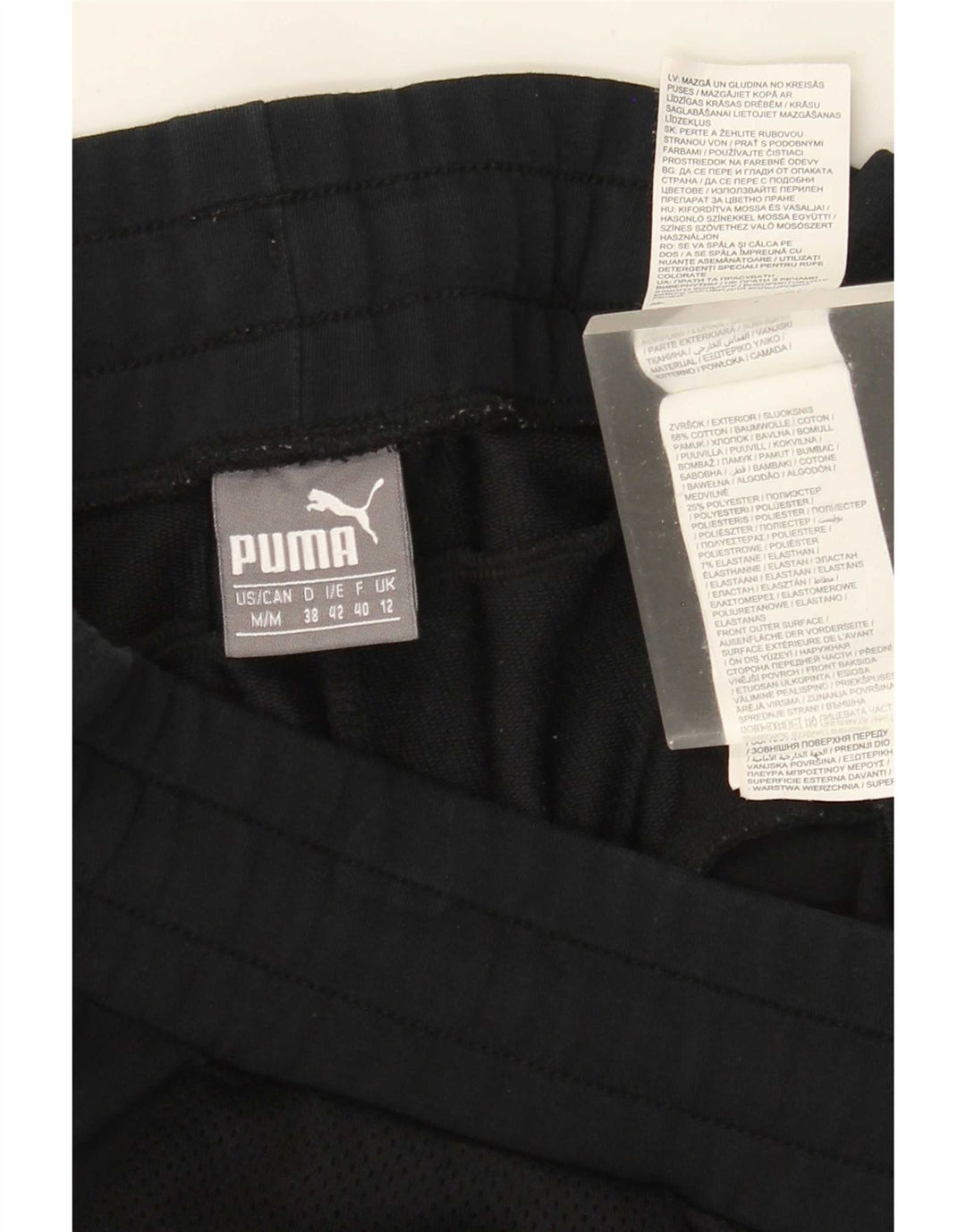 Puma Mujer Crop Graphic Leggings UK 12 Mediano Algodón Negro