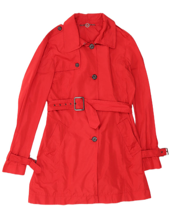 MARELLA Gabardina para mujer UK 10 Small Red Poliéster