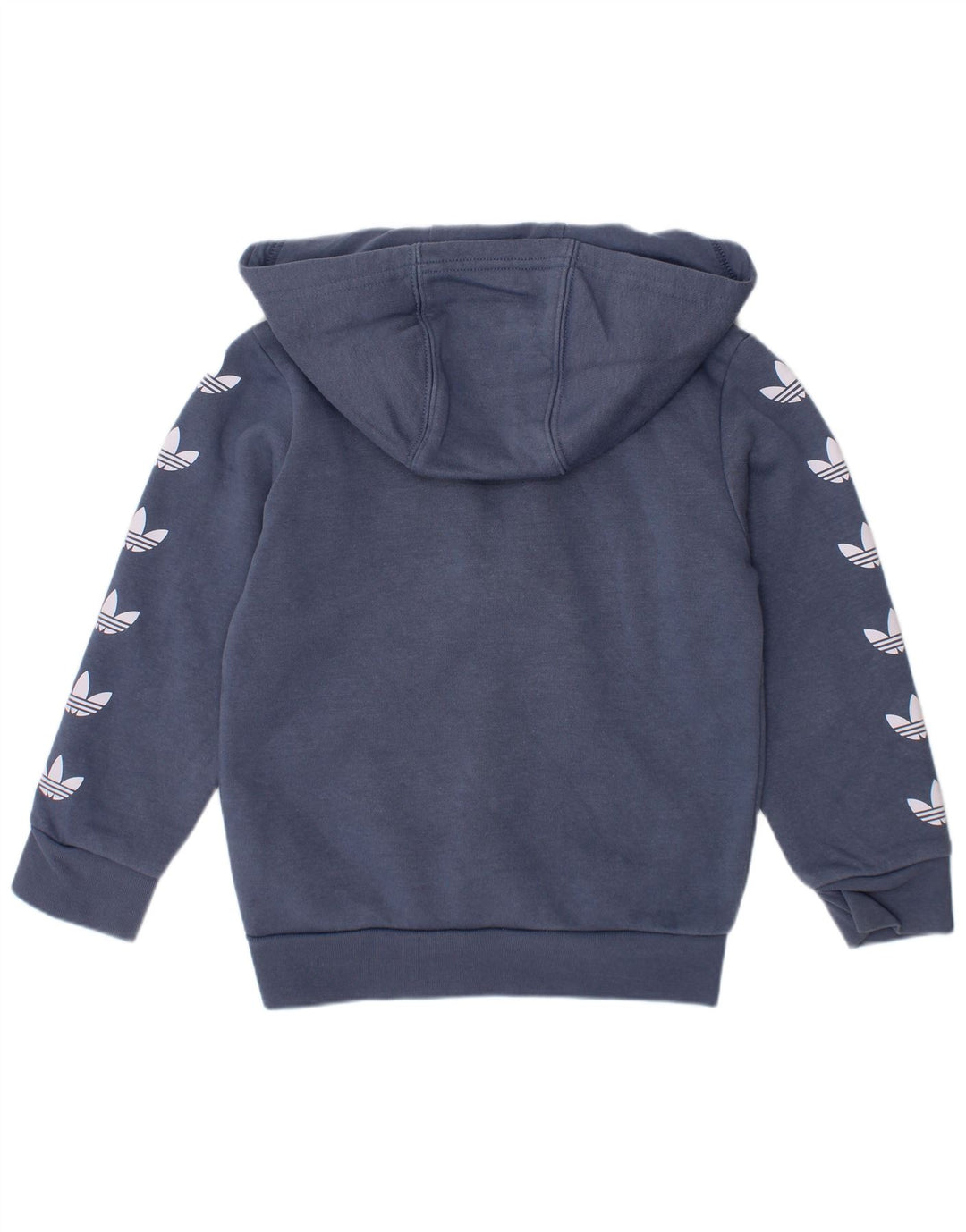 Adidas - Sudadera con capucha y cuello con cremallera para niños, 4-5 años, algodón azul
