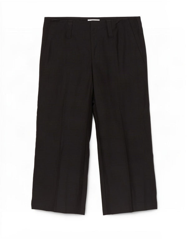 Zara Pantalón chino de pierna ancha para mujer EU 42 Large W32 L28 Black Linen