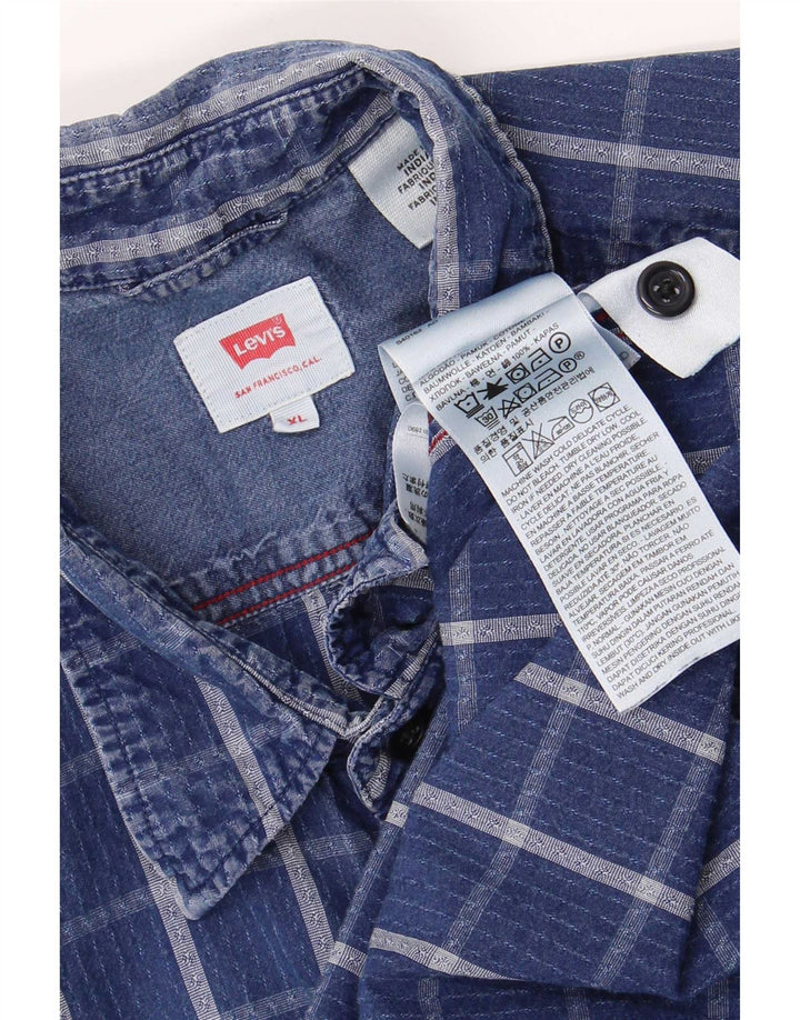 Camisa Levi's Hombre XL Algodón A Cuadros Azules