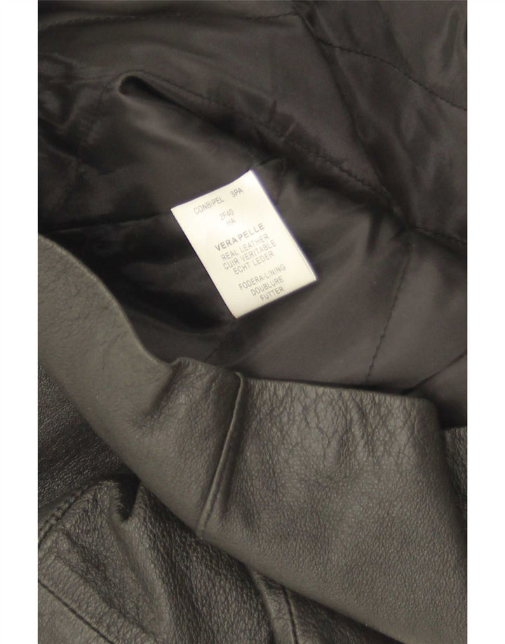 Conbipel Chaqueta Blazer de Cuero con 3 Botones para Mujer IT 48 XL Negro