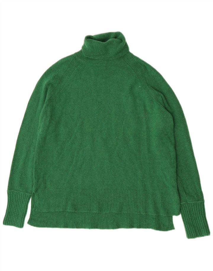 J. Crew Suéter extragrande con cuello vuelto para mujer UK 10 Small Green Nylon