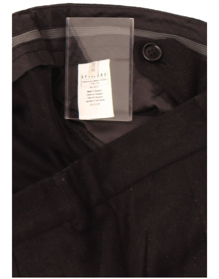 Pierre Balmain Pantalón de traje recto para hombre W32 L27 Negro clásico