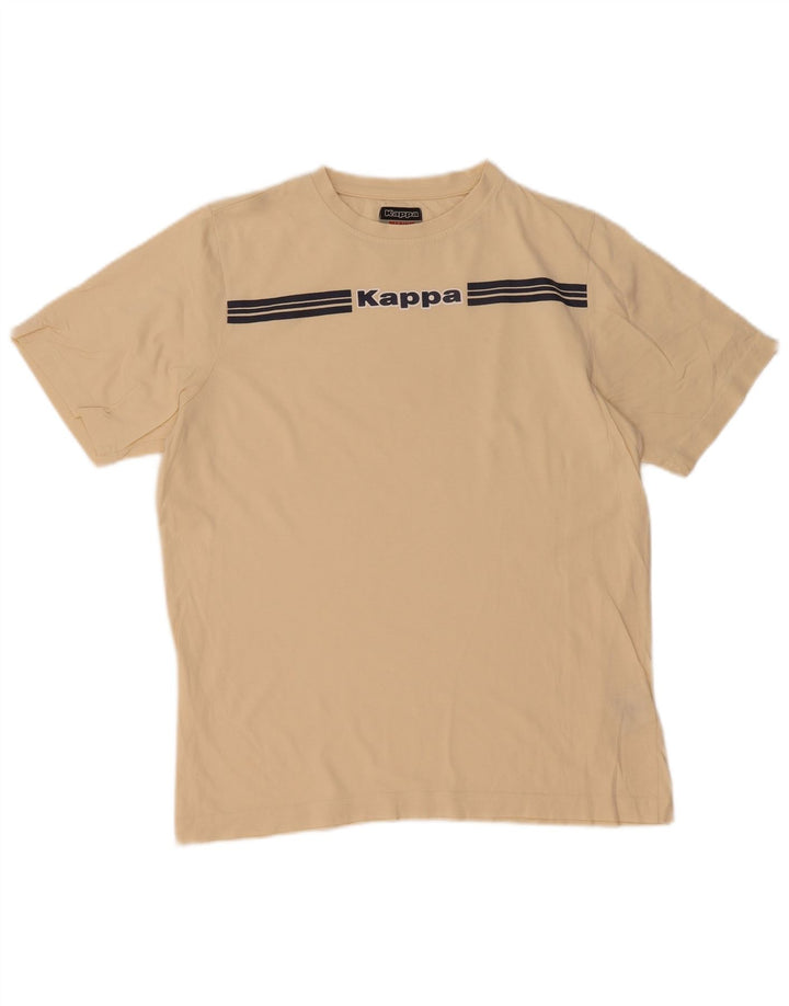 Kappa Hombre Camiseta Gráfica Top Algodón Beige Medio