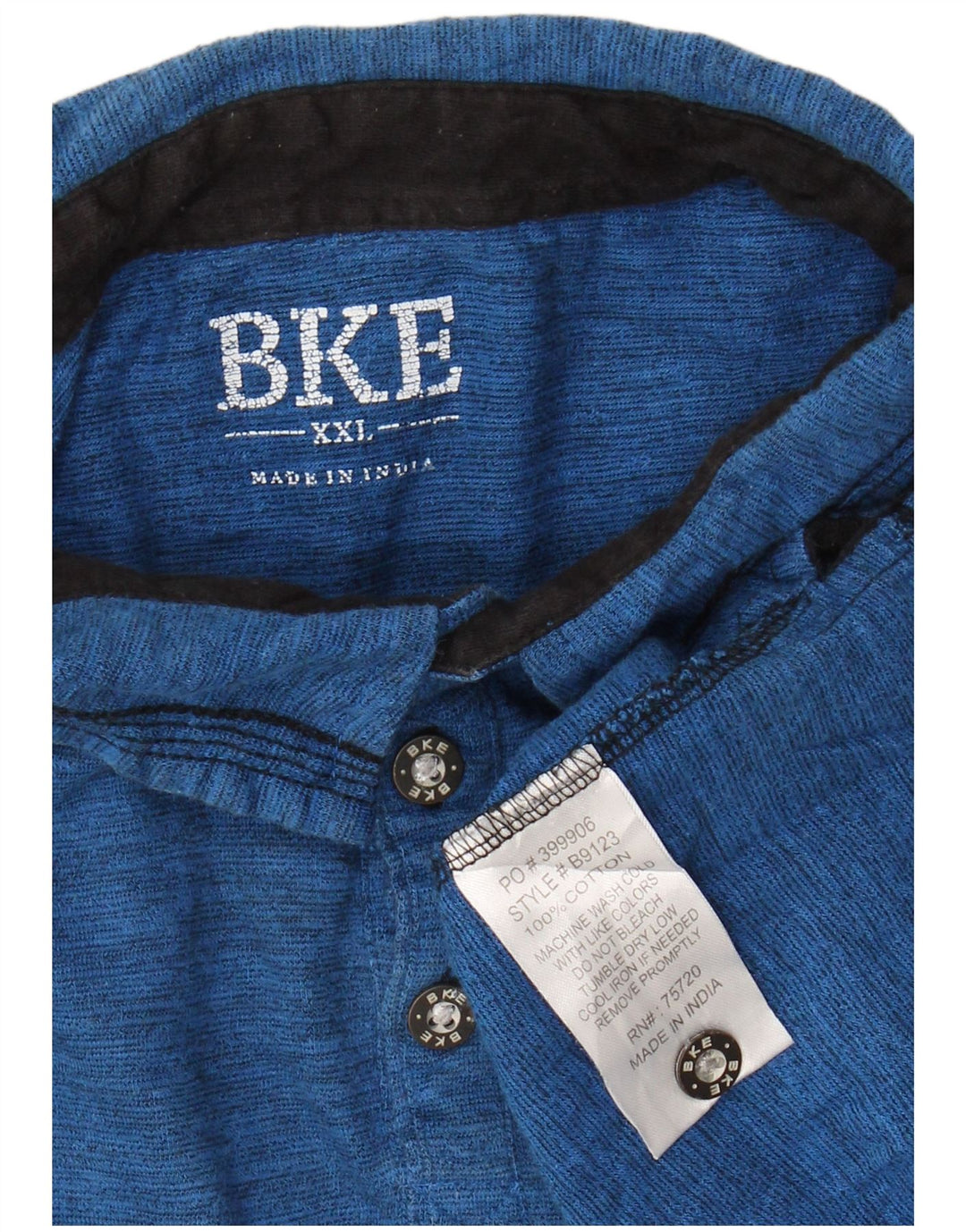BKE Polo para hombre 2XL Algodón moteado azul