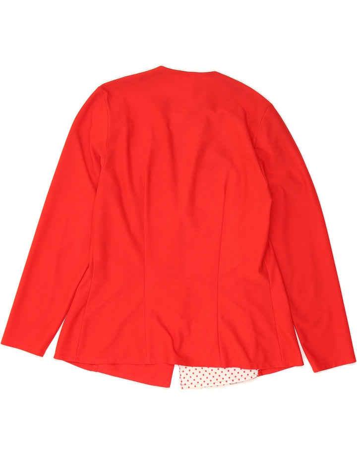 VINTAGE Womens 1 Button Blazer Jacket UK 12 Medium Red Spotted Polyester Vintage Vintage and Second-Hand Vintage from Messina Hembry 