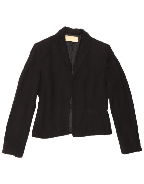 Valentino Mujer Roma Open Blazer Chaqueta UK 4 XS Lana Negra