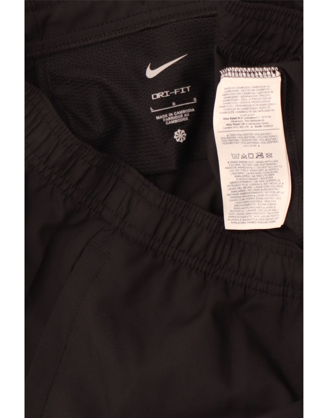 NIKE Mujer Dri Fit Chándal Pantalones Joggers UK 40 Grande Poliéster Negro