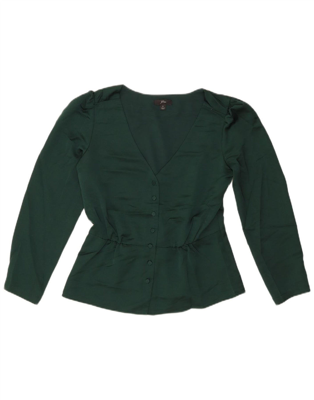 J. CREW Blusa de manga 3/4 para mujer US 4 pequeña verde poliéster