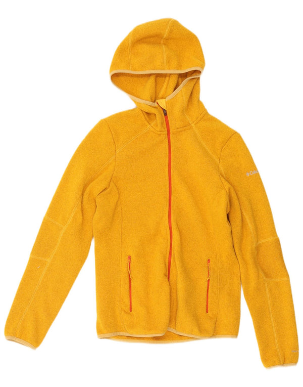 Columbia Suéter tipo cárdigan con capucha para mujer UK 40 Poliéster amarillo medio