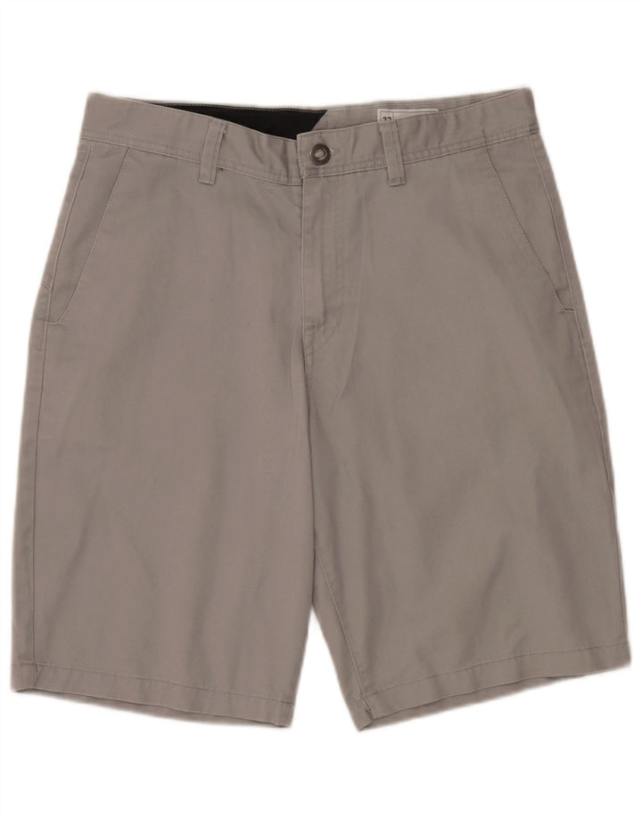 Pantalones cortos chinos Volcom para hombre W32 Poliéster gris medio