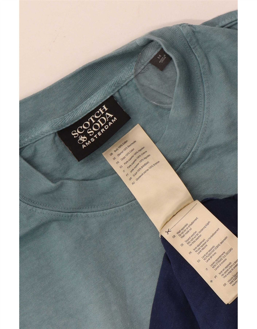 Scotch & Soda Hombre Camiseta Top Medium Multicolor Tie Dye Algodón