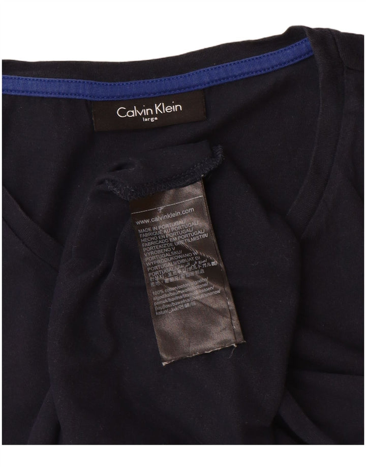 CALVIN KLEIN Camiseta gráfica para hombre Top grande azul marino