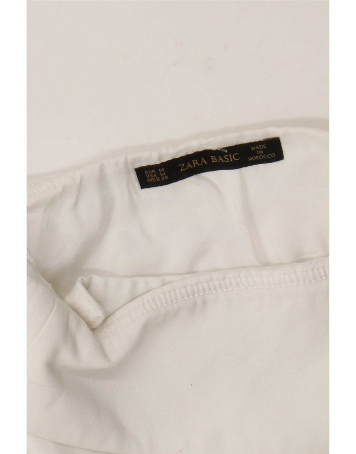 Zara Mujer Mini Falda Cruzada Mediana W28 Blanco