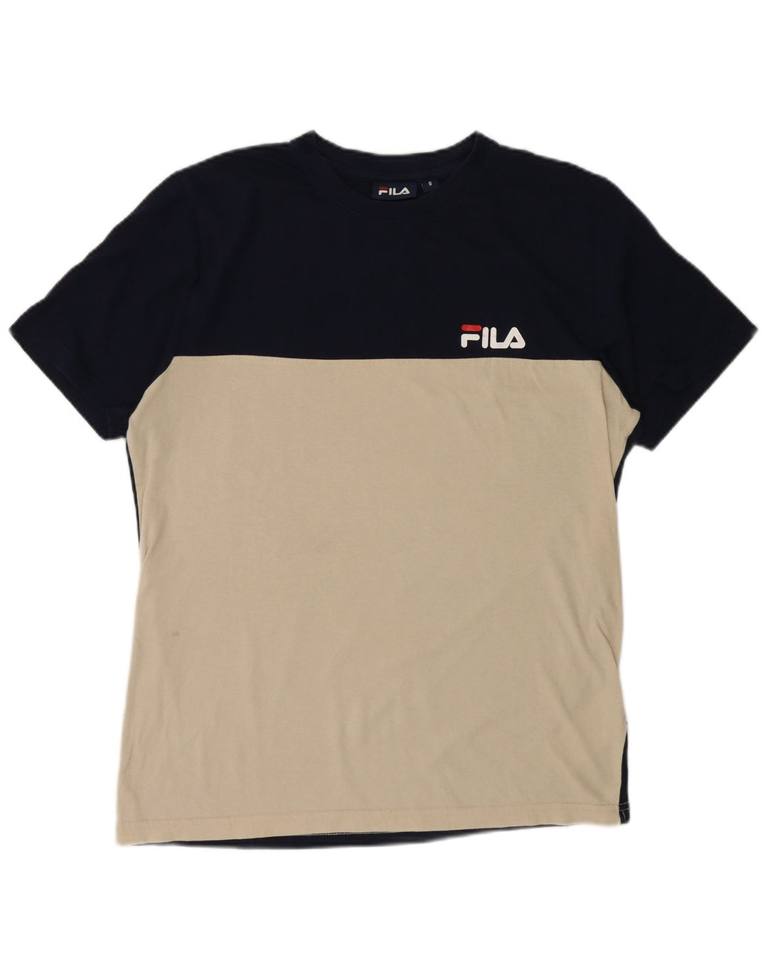 Fila Camiseta para hombre Top Small Azul marino Colorblock Algodón