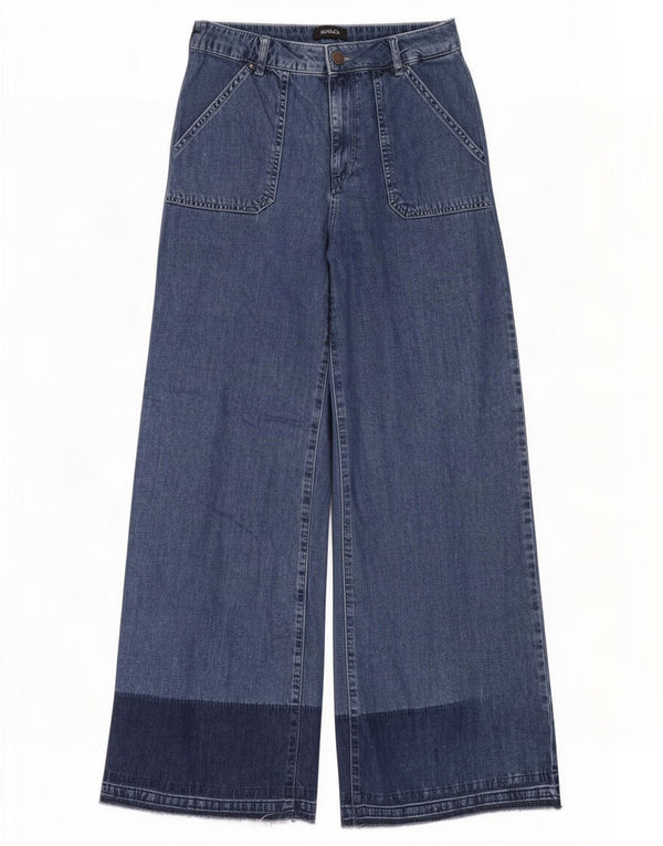 Max&Co. Jeans Anchos De Talle Alto W28 L30 Algodón Color Block Azul