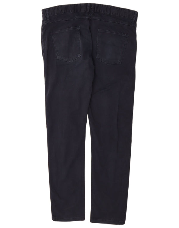 Zara Mens Skinny Casual Trousers EU 48 XL W38 L31 Navy Blue Cotton